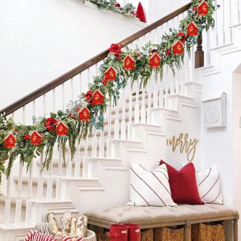 NordiHaus LED Wooden House String Lights – Scandinavian Christmas Decoration Collection 2025