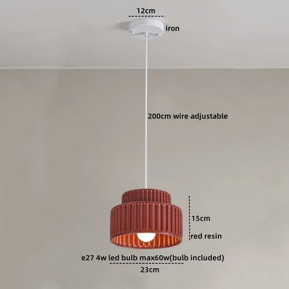 Veloura Resin Pendant Light – Nordic LED Ceiling Lamp | Minimalist Japandi Lighting for Modern Interiors