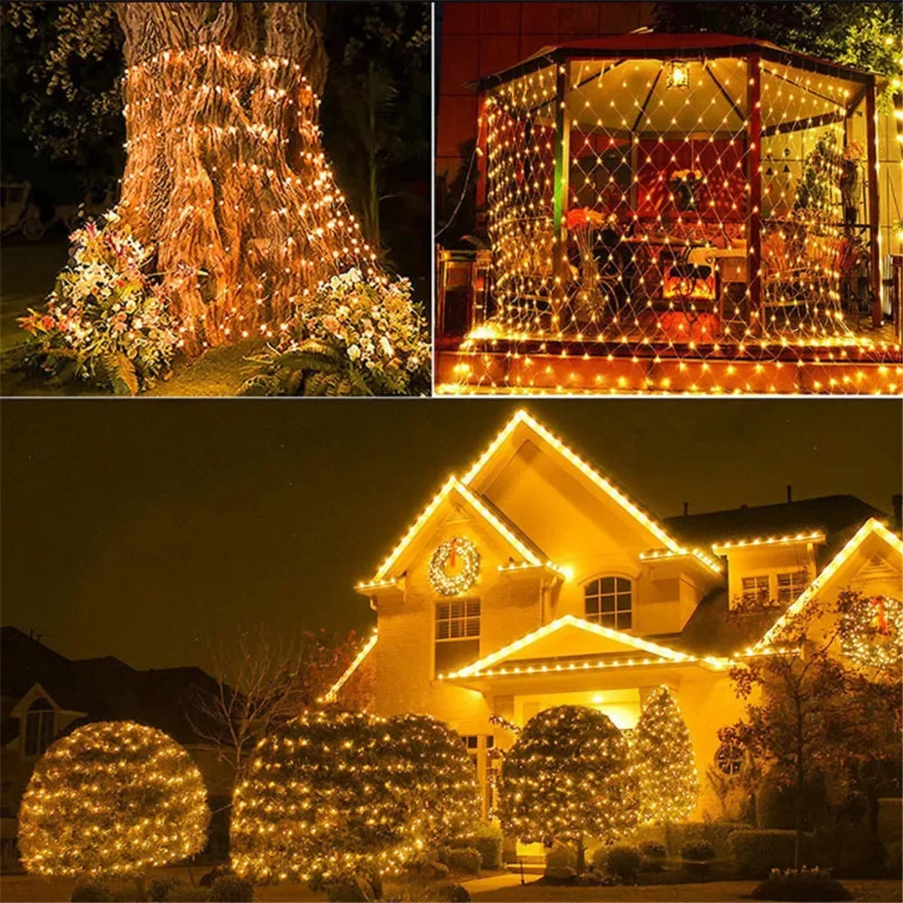LumiGrid Net LED Lights – Decorative Mesh Fairy Lights | 8 Lighting Modes | Indoor & Outdoor Celebration Lighting
