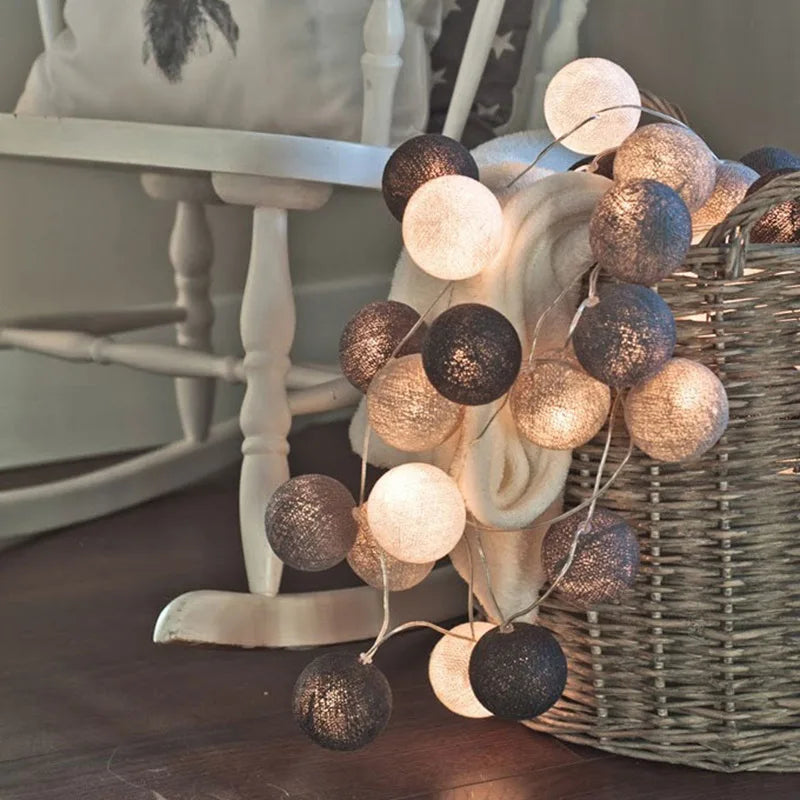 LumiCotton LED Cotton Ball String Lights – Decorative Fairy Lights for Home, Garden & Seasonal Celebrations