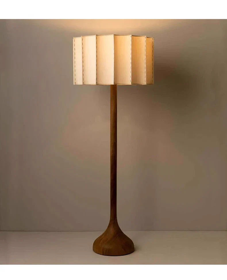 HikariWood Floor Lamp – Wabi-Sabi Wooden Standing Light | Japandi Ambient LED Lighting for Modern Interiors