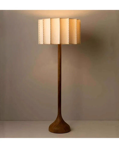 HikariWood Floor Lamp – Wabi-Sabi Wooden Standing Light | Japandi Ambient LED Lighting for Modern Interiors