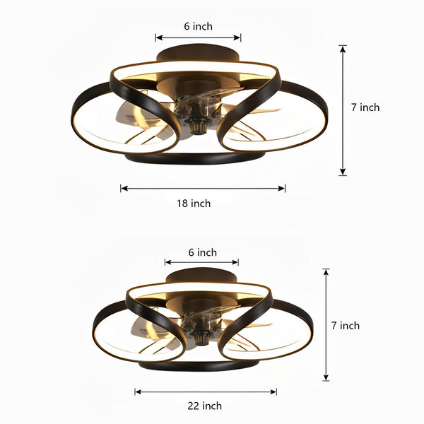 Moderner LED-Deckenventilator „Flower“ mit Fernbedienung und Deckenleuchte-Leuchtezauber