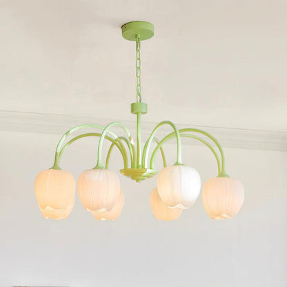 Tulpen-Matcha-Kronleuchter-Leuchtezauber