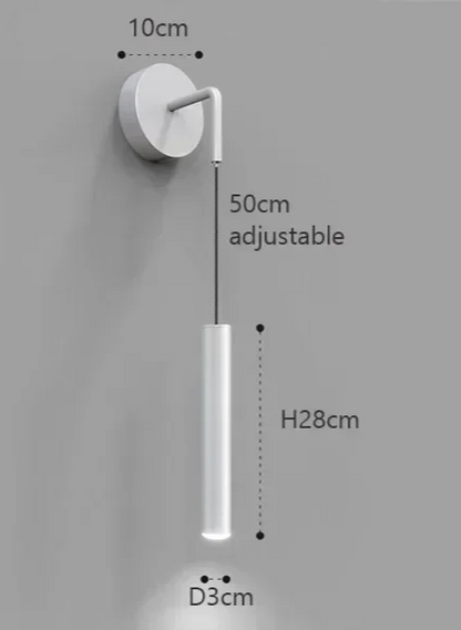 Modern Aluminium LED Wall Light – Minimalist Bedside Reading Sconce | Contemporary Ambient Lighting