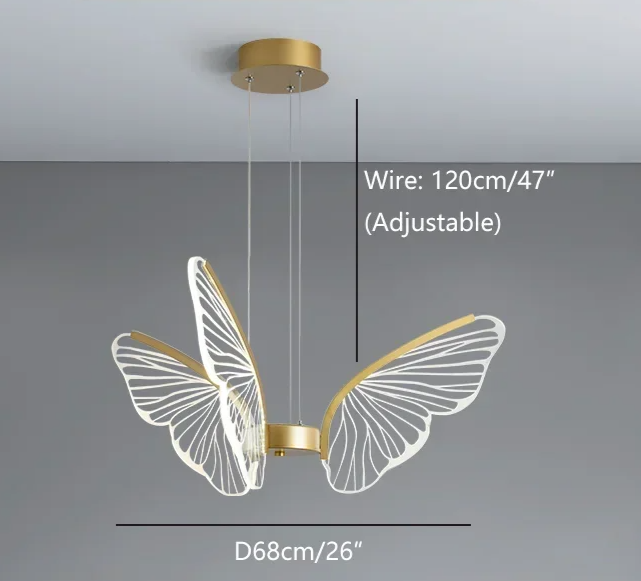 Butterfly Glow LED Pendant Light – Dimmable Designer Ceiling Light | Remote-Controlled Ambient Lighting | Contemporary Luxury Interior Feature