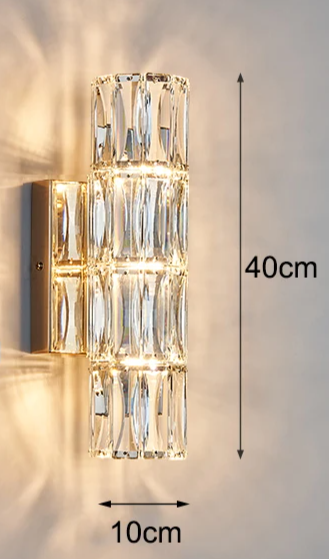 Crystal Luxe LED Wall Light – Stainless Steel Wall Lamp with Clear Glass Shade | Contemporary Ambient Lighting | Elegant Interior Feature
