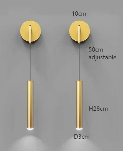 Modern Aluminium LED Wall Light – Minimalist Bedside Reading Sconce | Contemporary Ambient Lighting