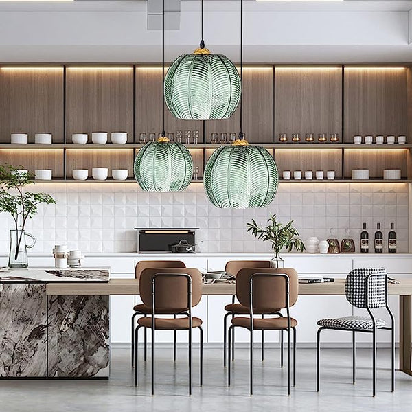 Aalin Pendant Lamp – Elegant Leaf Pattern Glass Hanging Light for Dining Rooms & Modern Interiors