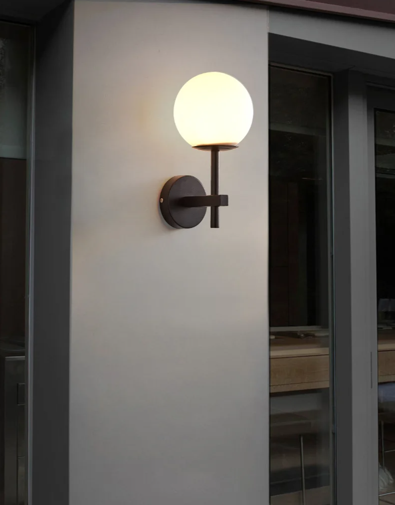 AuroraSphere Wall Light – Nordic Glass Globe LED Wall Lamp | Modern Ambient Lighting for Bedrooms & Bathrooms