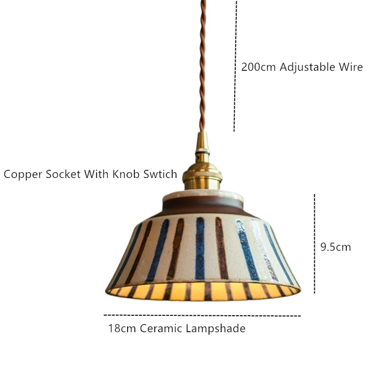 AuroraGlaze Pendant Light – Creative Glazed Ceramic LED Hanging Lamp (E27, 90–260V)