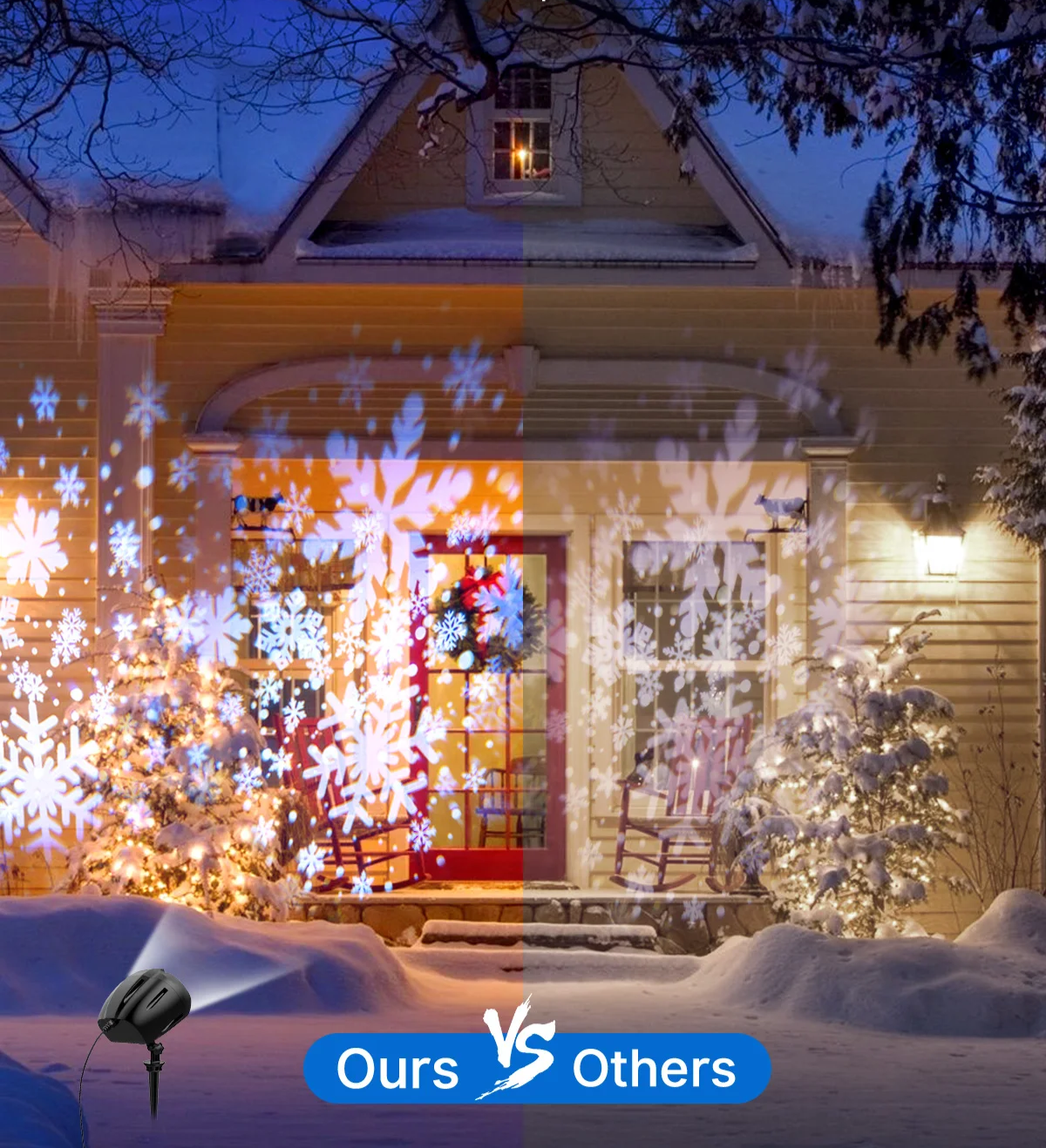 SNOWGLOW LED Snowfall Projector – Dual Head Outdoor Light Projector | Waterproof Christmas Snow Effect with Remote Control