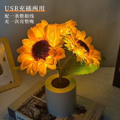Glitzernde Sonnenblume Lampe für auf Tisch-Leuchtezauber