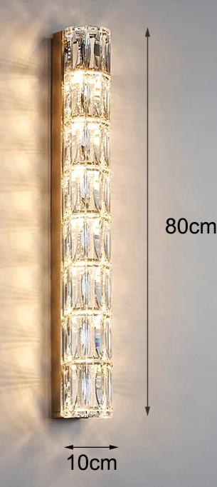 Crystal Luxe LED Wall Light – Stainless Steel Wall Lamp with Clear Glass Shade | Contemporary Ambient Lighting | Elegant Interior Feature