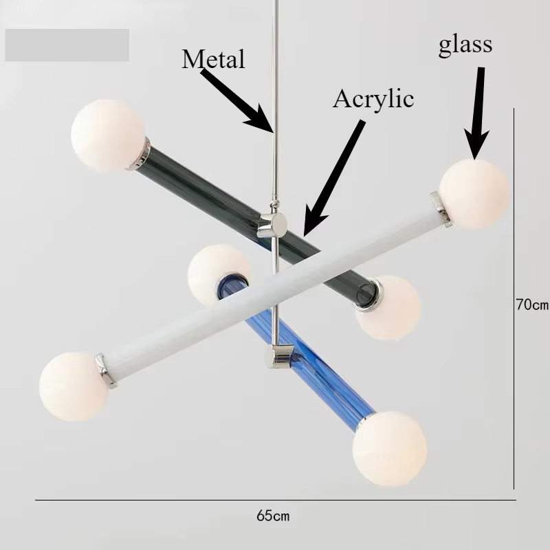 ArtGlow Modern Colorful Chandelier – Art Deco Glass & Acrylic Pendant Light for Contemporary Interiors