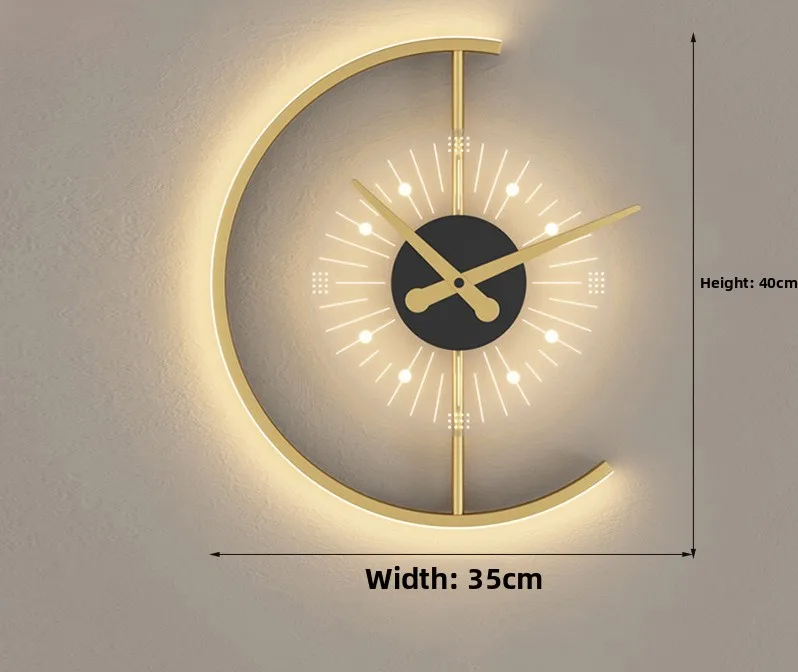 Nordic Wall Light with Clock Design – Modern LED Wall Lamp | Decorative Ambient Lighting | Scandinavian Interior Accent