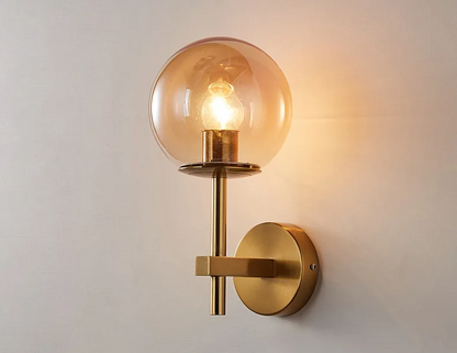 AuroraSphere Wall Light – Nordic Glass Globe LED Wall Lamp | Modern Ambient Lighting for Bedrooms & Bathrooms
