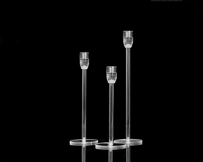 LumenAcry Acryl-Kerzenhalter Set (3-teilig)-Leuchtezauber