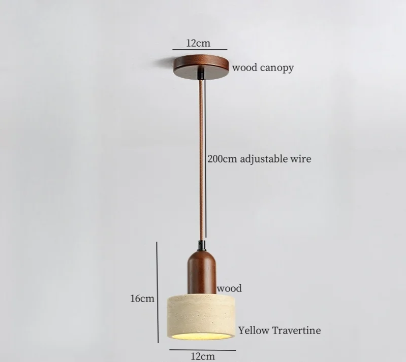 Travora Wabi Pendant Light – Natural Travertine Stone Ceiling Lamp | Japandi Ambient Lighting | Sculptural Interior Elegance