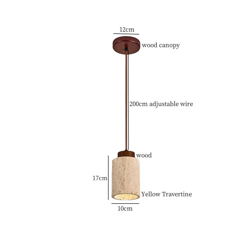 Travora Wabi Pendant Light – Natural Travertine Stone Ceiling Lamp | Japandi Ambient Lighting | Sculptural Interior Elegance