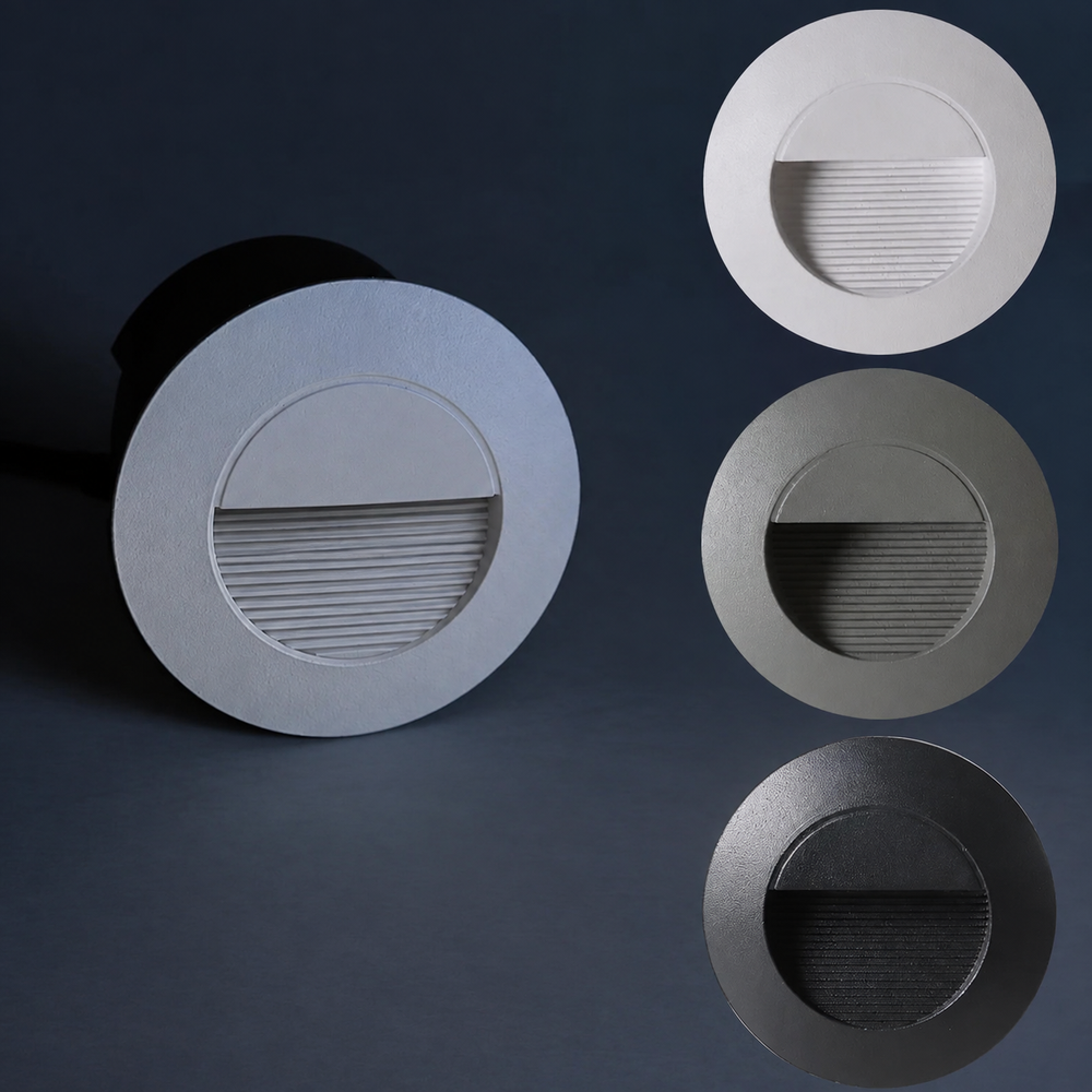 LED Recessed Step Light — light off, atmosphere preview