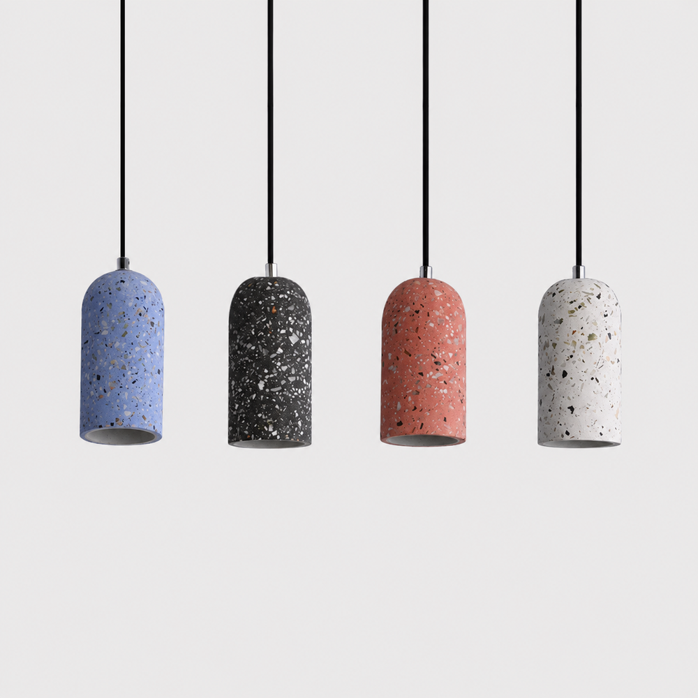 Concrete Pendant Light — light off, atmosphere preview