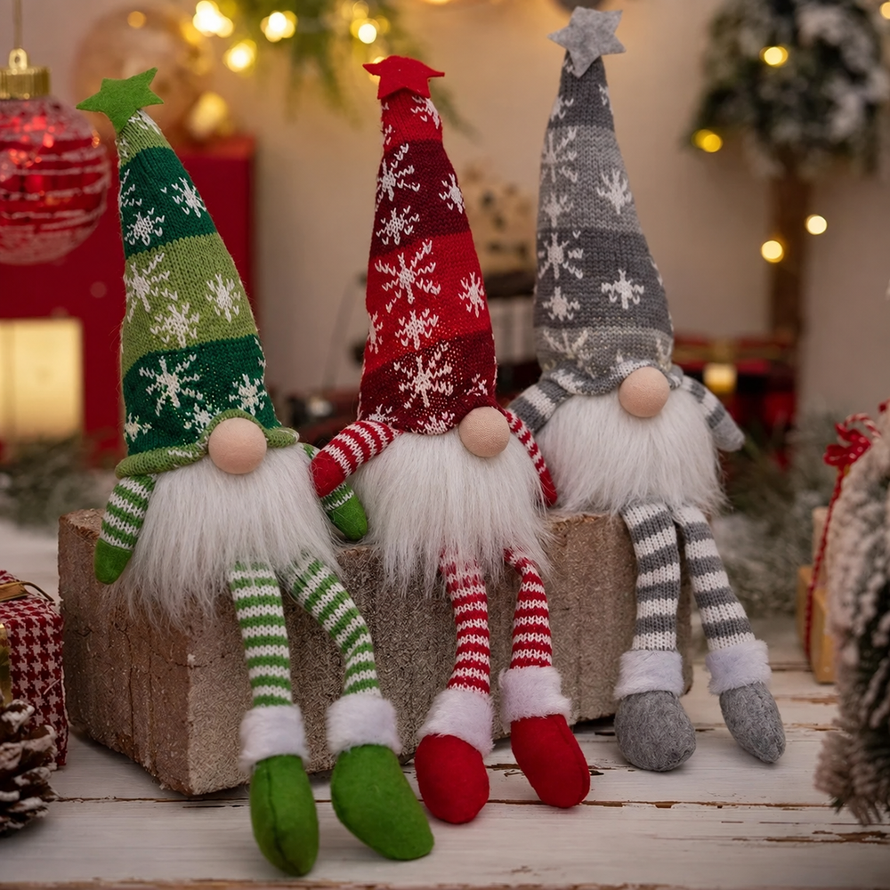 LUMIGNOME LED Christmas Gnome – Illuminated Scandinavian Plush Decoration | Festive Holiday Ornament — light off, digitally edited atmosphere preview