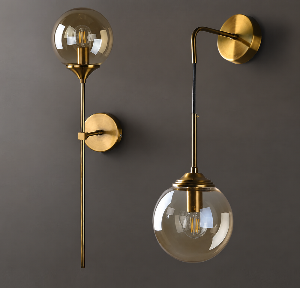 Nordelle Globe Wall Light – Scandinavian Glass Wall Lamp | Modern Ambient Lighting | Minimalist Interior Elegance — light off, digitally edited atmosphere preview