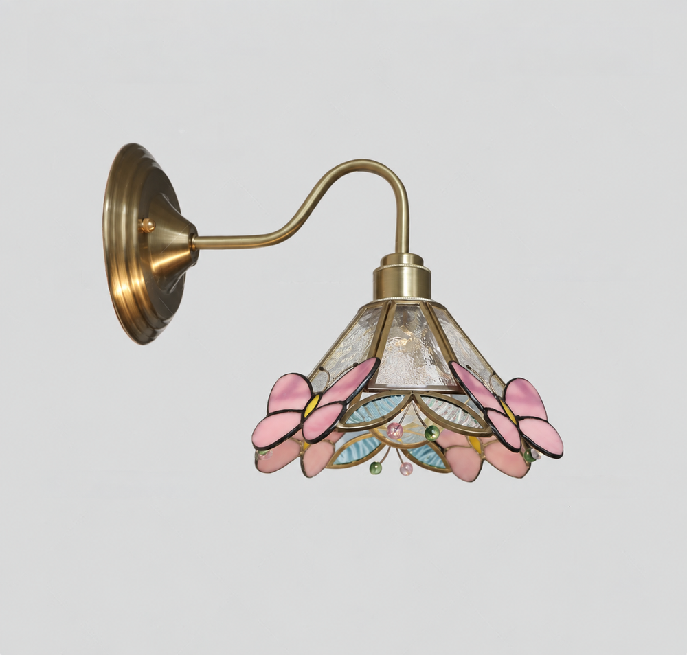 Nordique Glass Wall Light – Scandinavian Brass Sconce | Clear Glass Ambient Lighting | Contemporary Interior Elegance — light off, digitally edited atmosphere preview