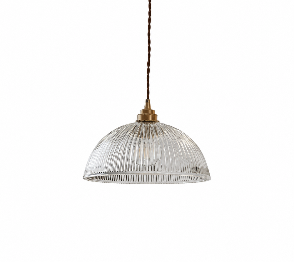 Verra Copper Pendant Light – Modern Glass Ceiling Lamp | Contemporary Ambient Lighting | Refined Interior Elegance — light off, digitally edited atmosphere preview