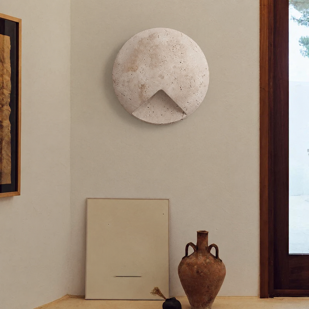 ArtaStone Wall Light – Natural Stone LED Wall Lamp | Art Deco Ambient Lighting | Luxury Interior Statement — light off, digitally edited atmosphere preview