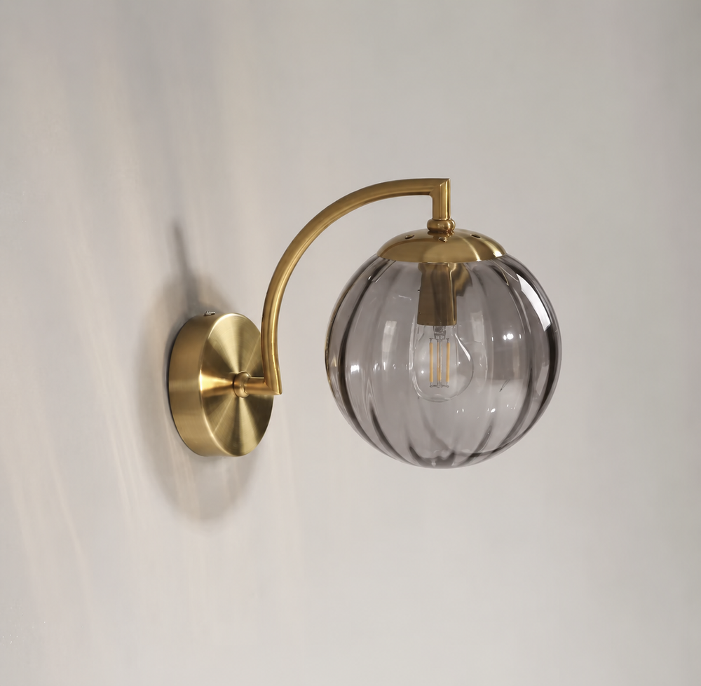 LustreGlow LED Wall Light – Luxury Glass Sconce | Dimmable Designer Accent Lighting — light off, digitally edited atmosphere preview