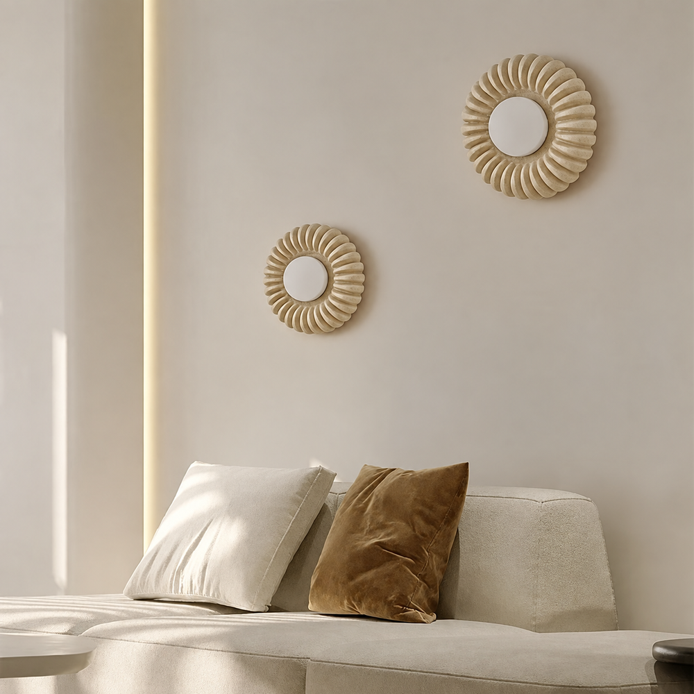 AuraForm Resin Wall Light – Contemporary Designer Sconce | Modern Ambient Bedroom Lighting — light off, digitally edited atmosphere preview