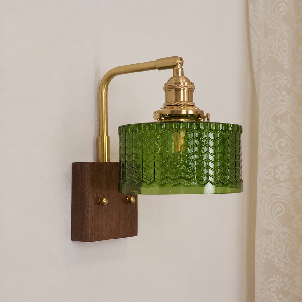 Camela Heritage Wall Light – Vintage Glass Wall Lamp | Rustic Luxury Lighting | Nature-Inspired Interior Elegance — light off, digitally edited atmosphere preview