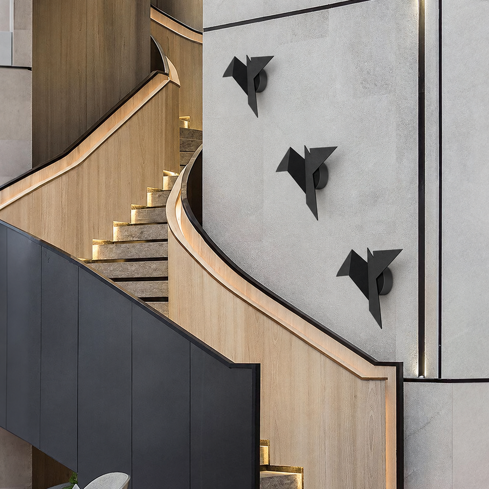 Aviora Bird Wall Light – Artistic LED Wall Lamp | Decorative Interior Lighting | Contemporary Statement Décor — light off, digitally edited atmosphere preview
