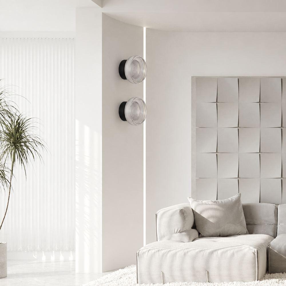 Lumière Glass Wall Light – Contemporary LED Wall Lamp | Elegant Ambient Lighting | Modern Interior Accent — light off, digitally edited atmosphere preview
