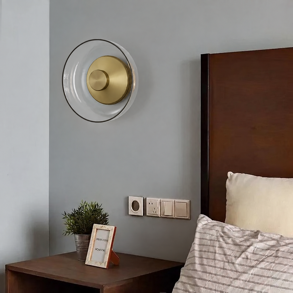 Fjord Glass Wall Light – Scandinavian LED Wall Lamp | Elegant Ambient Lighting | Contemporary Nordic Design — light off, digitally edited atmosphere preview