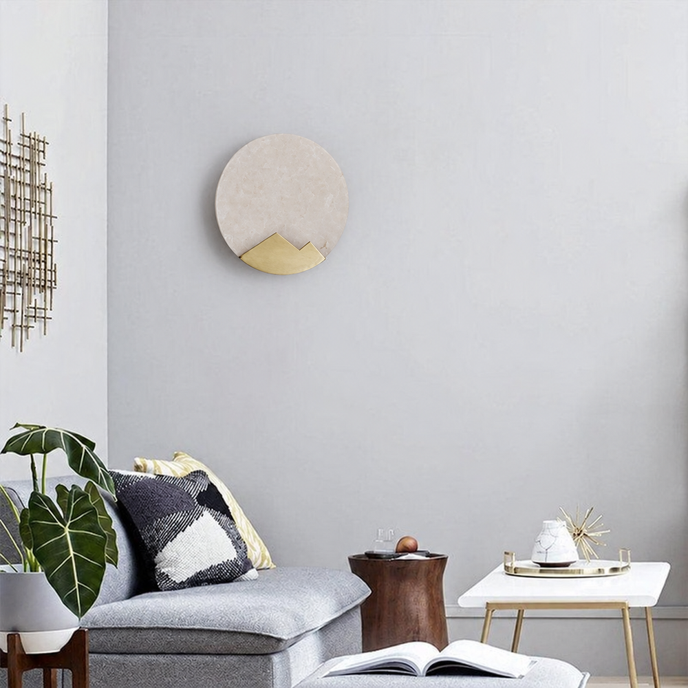 Scandinavian Minimalist Marble Wall Lamp – Refined Luxury with Nordic Simplicity — light off, digitally edited atmosphere preview