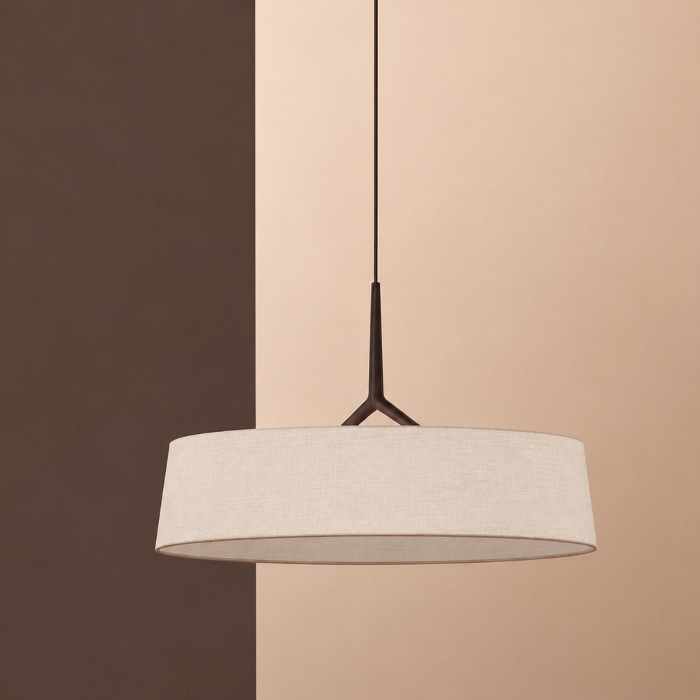 LunaWeave Pendant Light – Minimalist Fabric Ceiling Lamp | Contemporary LED Ambient Lighting — light off, digitally edited atmosphere preview