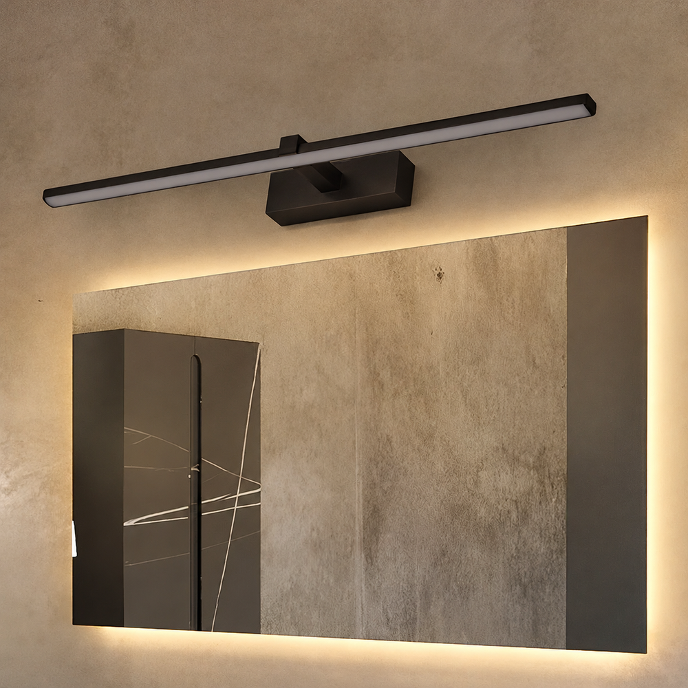 AuraLine LED Mirror Wall Light – Modern Bathroom Lighting | 3 Colour Temperature Vanity Lamp — light off, digitally edited atmosphere preview