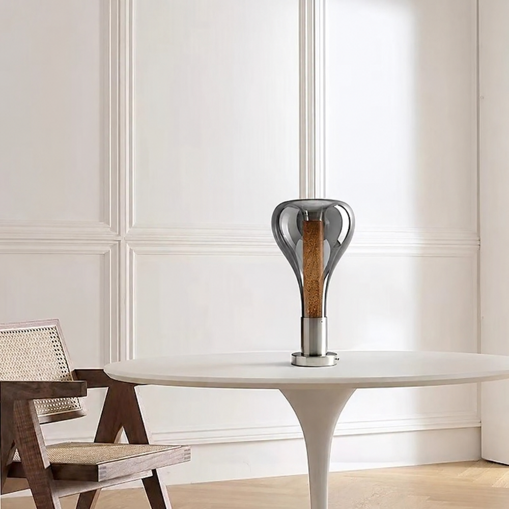 MoltenGlow Art Table Lamp – Sculptural Ambient Lighting | Contemporary Lava-Inspired Design — light off, digitally edited atmosphere preview