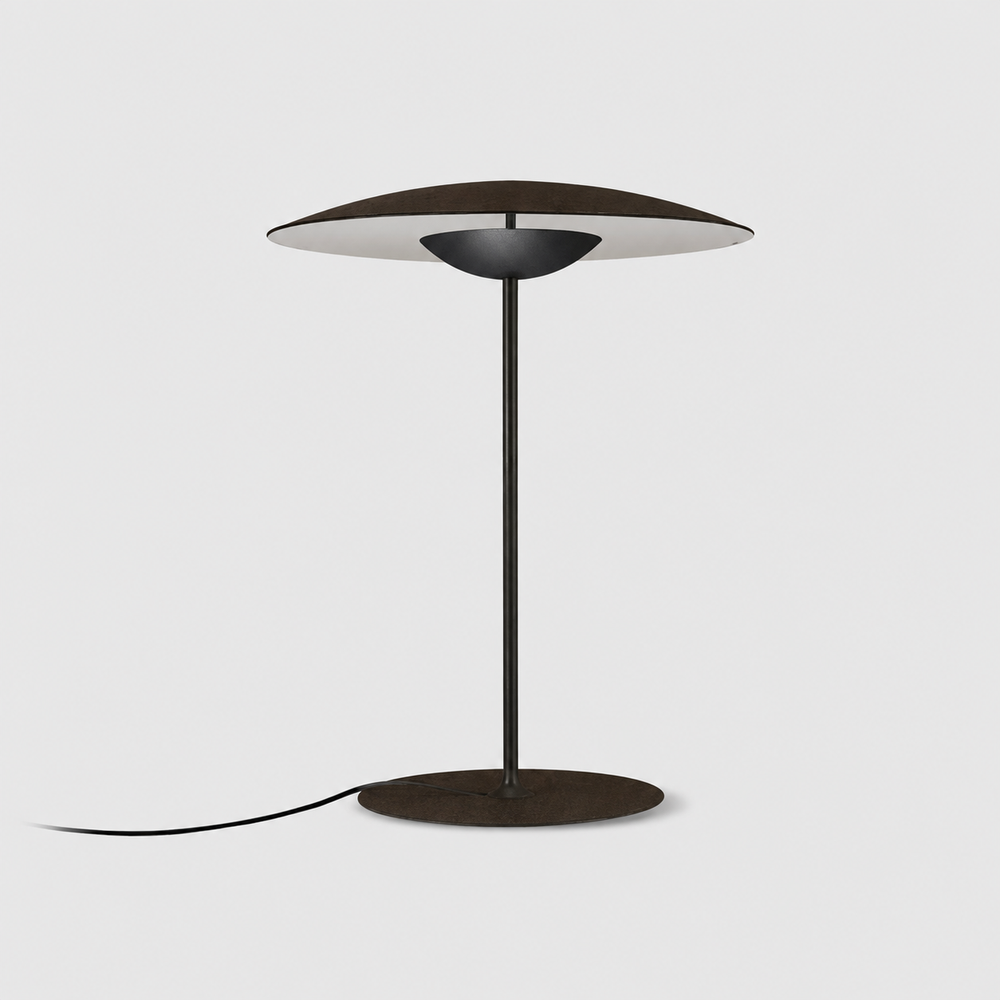 Aurelia Halo Table Lamp – Contemporary LED Accent Lighting | Premium Metal Designer Lamp — light off, digitally edited atmosphere preview