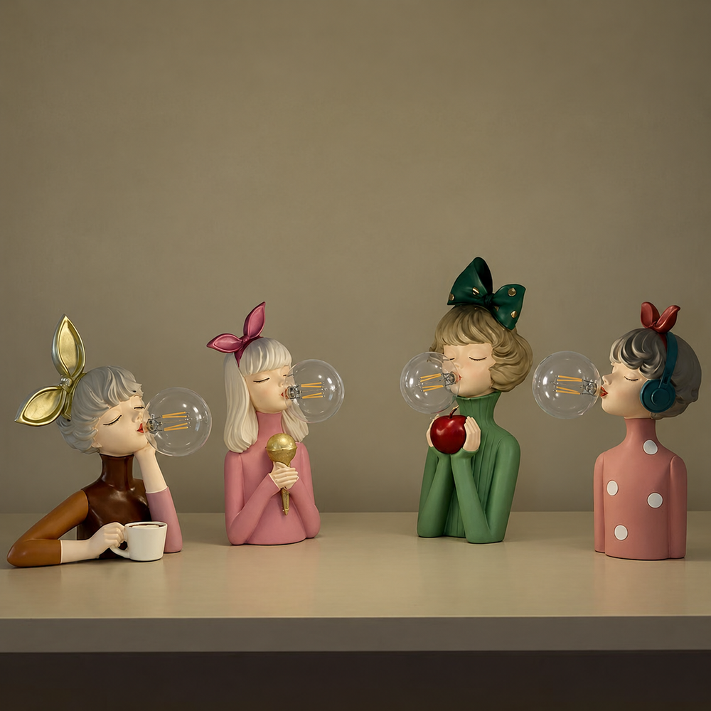 Artisan Sisters Table Lamp – Artistic Design with Timeless Elegance — light off, digitally edited atmosphere preview