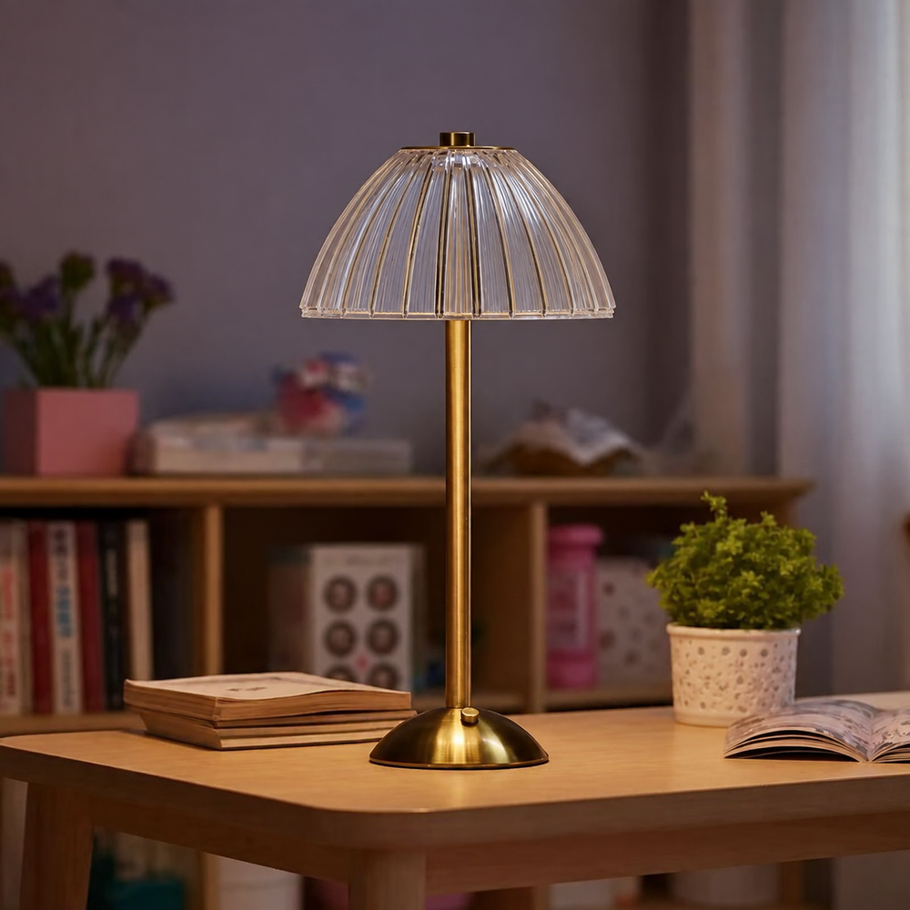 LED Mushroom Table Lamp – Elegant Minimalism with Customizable Lighting — light off, digitally edited atmosphere preview