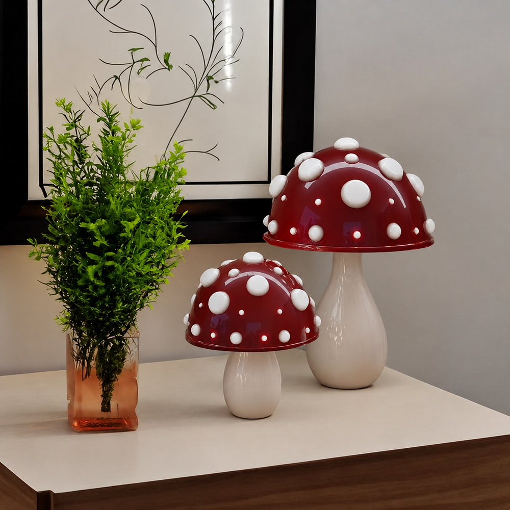 Amanita Table Lamp – Mushroom-Inspired Designer Lamp | Dimmable LED Ambient Lighting — light off, digitally edited atmosphere preview
