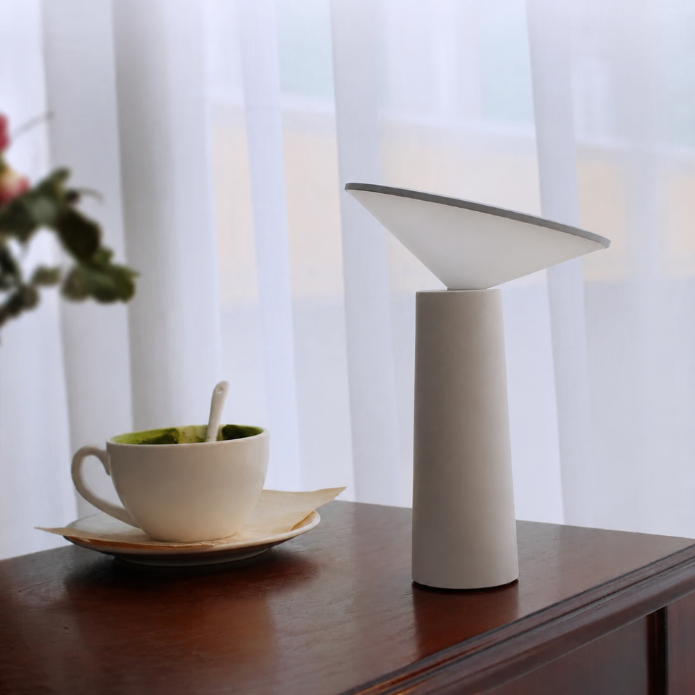 Remoteglo Rechargeable Table Lamp – Cordless LED Lamp with Remote Control | Portable Ambient Lighting — light off, digitally edited atmosphere preview