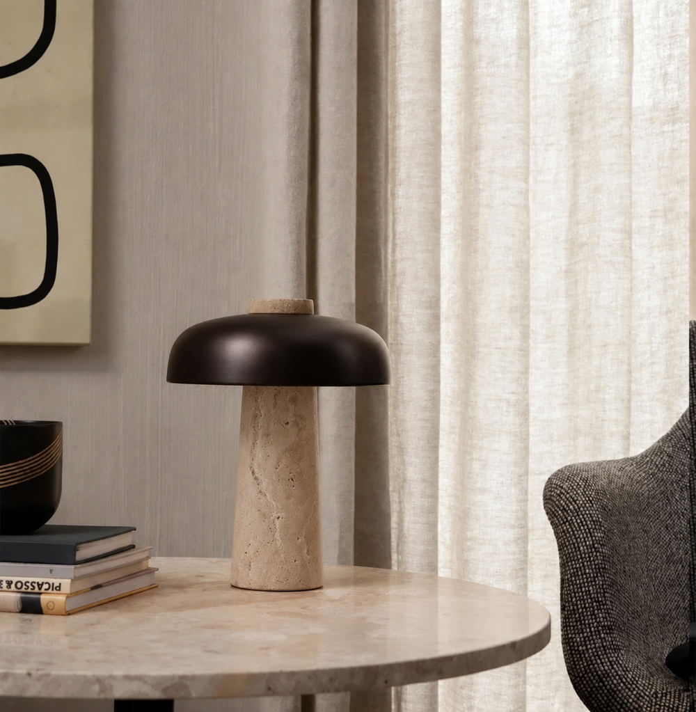 TerraStone lamp with light switched off — digitally edited atmosphere preview