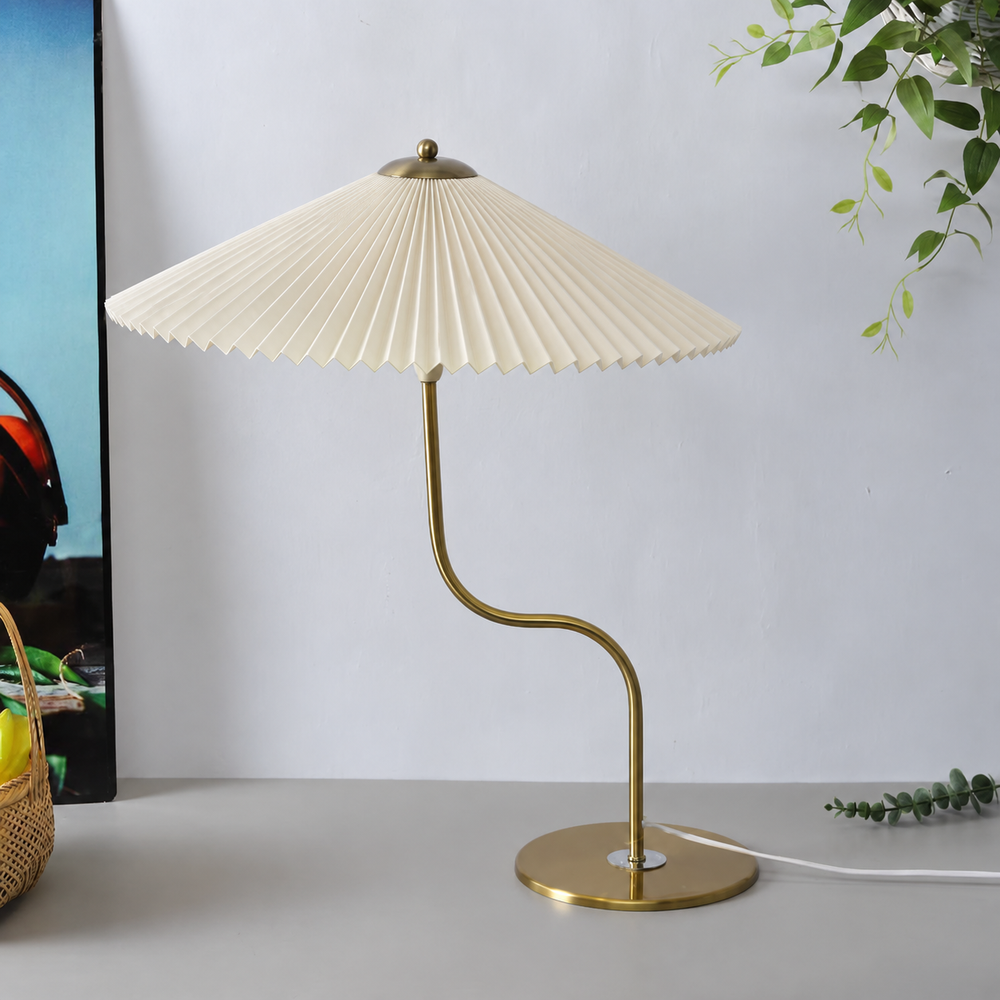 HaloShade Touch Table Lamp – Modern USB LED Ambient Light | Designer Bedside & Living Room Lighting — light off, digitally edited atmosphere preview