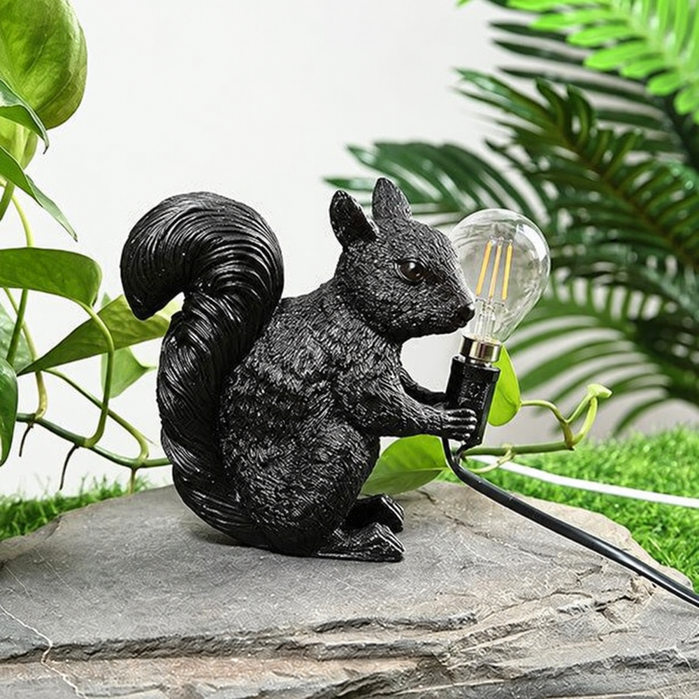 Nordic Designer Squirrel Table Lamp – Playful Scandinavian Lighting with Character — light off, digitally edited atmosphere preview