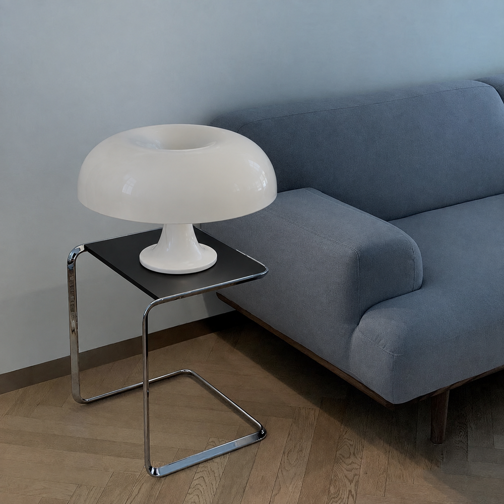 Mushroom Minimalist Table Lamp – Scandinavian Design with Functional Elegance — light off, digitally edited atmosphere preview
